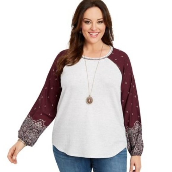 Maurices Tops - SOLD Maurices embellished chiffon sleeve top